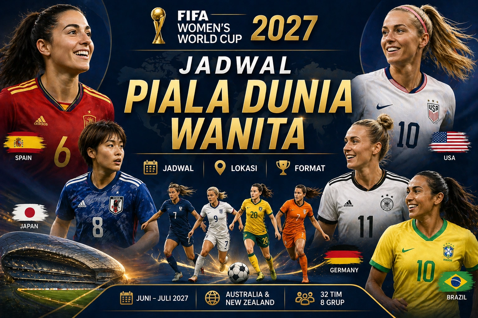 Jadwal Piala Dunia Wanita 2027: Tanggal, Kualifikasi, dan Tim yang Sudah Lolos