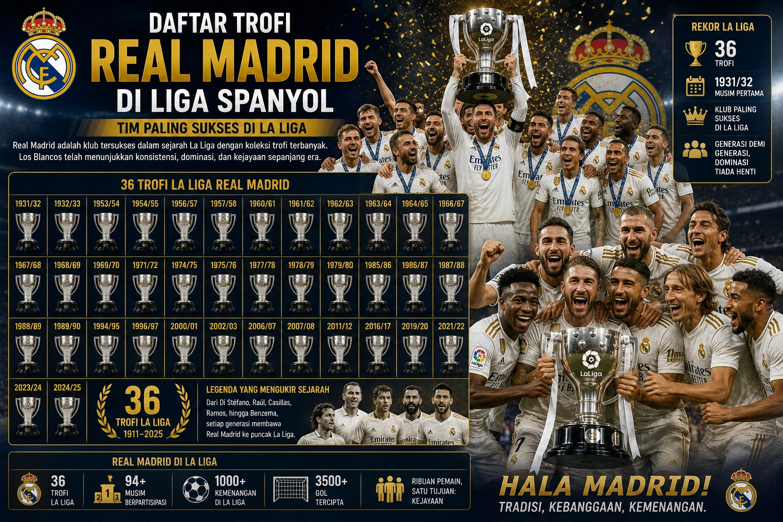 Real Madrid Juara Liga Spanyol Berapa Kali? Ini Jumlah Gelar La Liga Terbaru