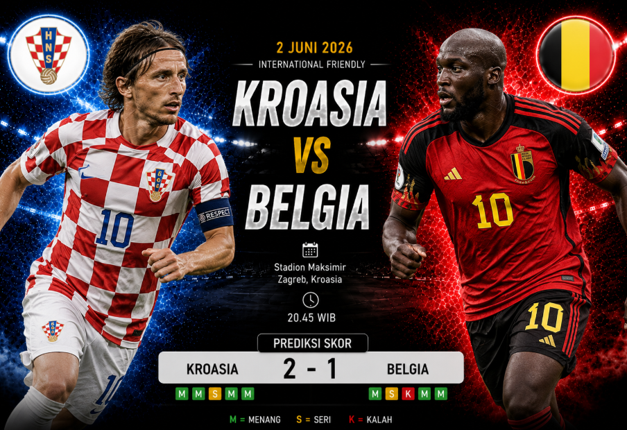 Prediksi Kroasia vs Belgia 2 Juni 2026 Sengit !