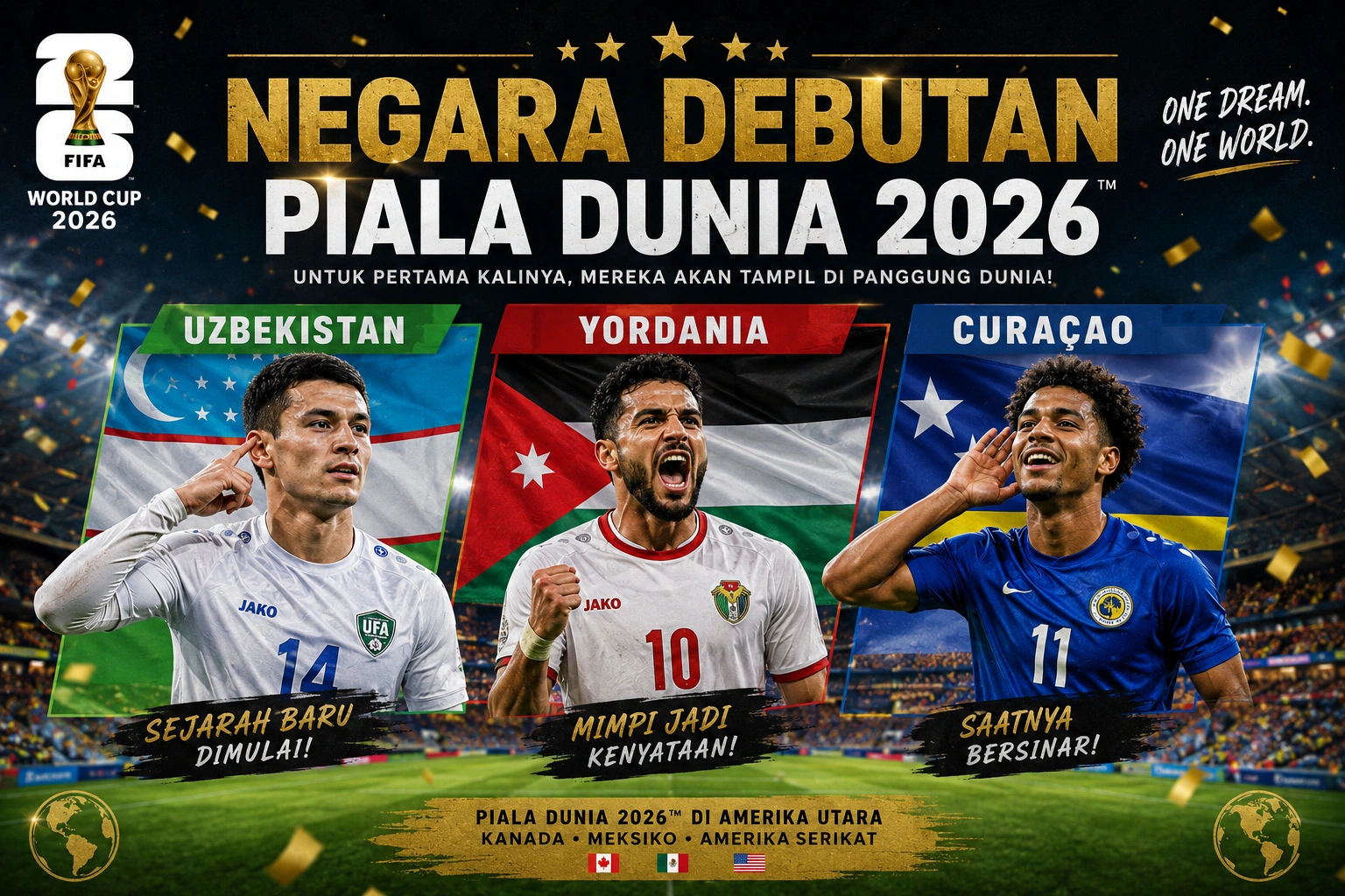 Daftar Negara Debutan Piala Dunia 2026 yang Tampil Perdana di Turnamen FIFA