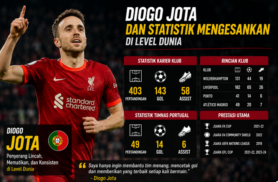 Diogo Jota dan Statistik Mengesankan di Level Dunia 2 Diogo Jota dan Statistik Mengesankan di Level Dunia