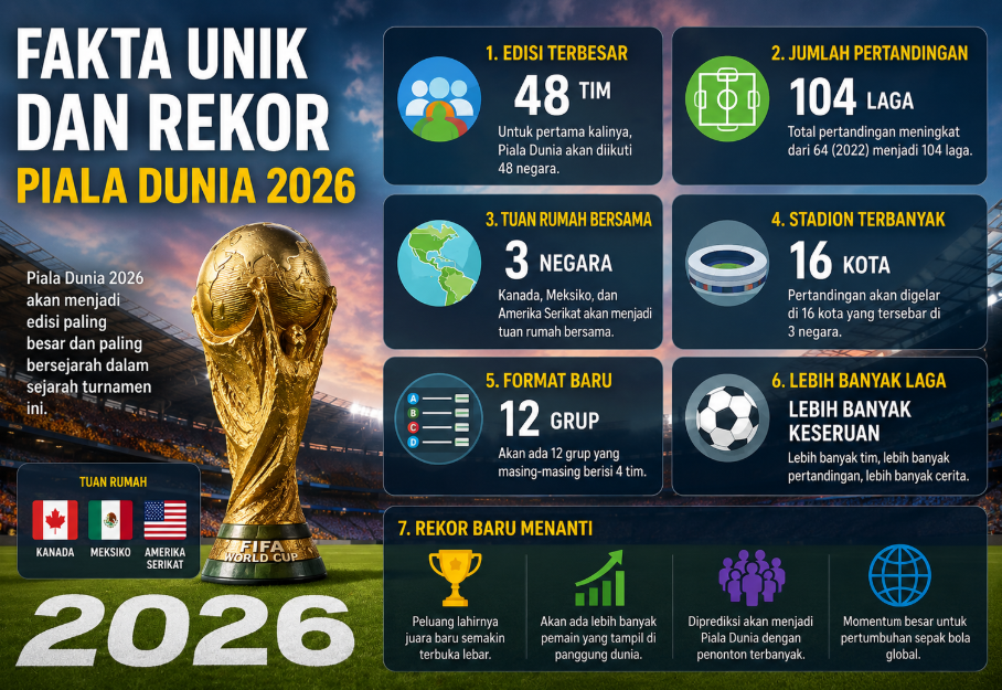 Fakta Unik dan Rekor Piala Dunia 2026: Turnamen Terbesar Siap Mencetak Sejarah Baru