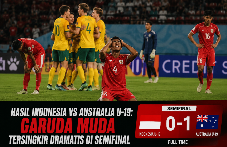Hasil Indonesia vs Australia U-19: Garuda Muda Tersingkir Dramatis di Semifinal