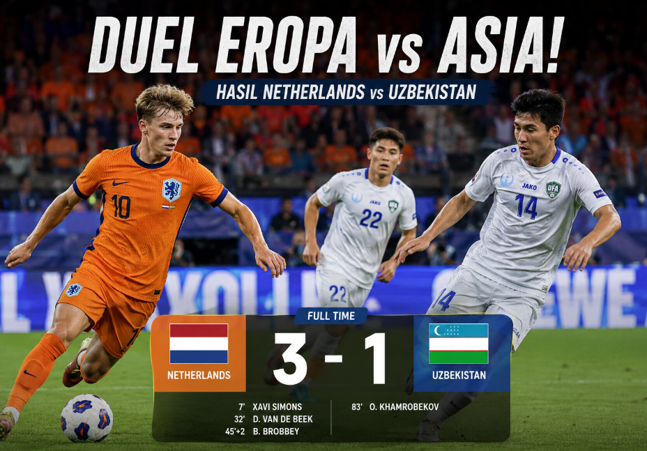 Duel Eropa vs Asia! Hasil Netherlands vs Uzbekistan dan Performa Pemain 2 Duel Eropa vs Asia! Hasil Netherlands vs Uzbekistan dan Performa Pemain