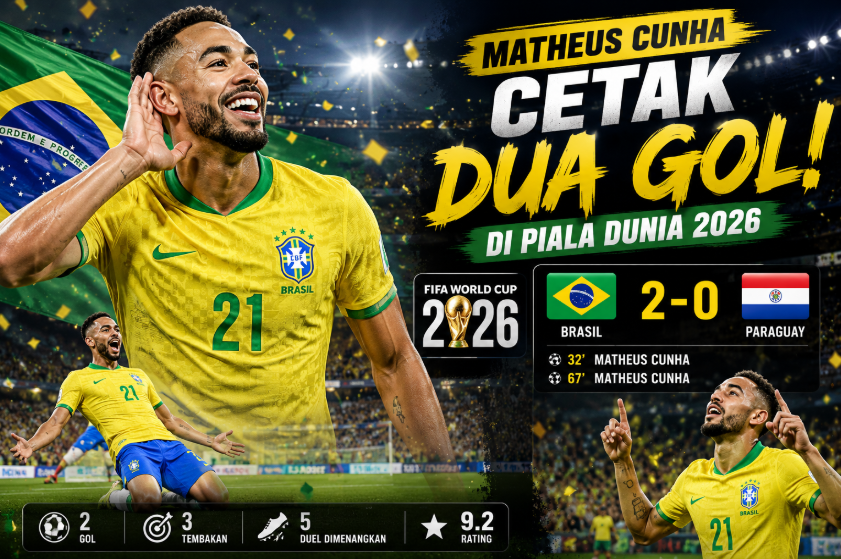 Matheus Cunha Cetak Dua Gol di Piala Dunia 2026