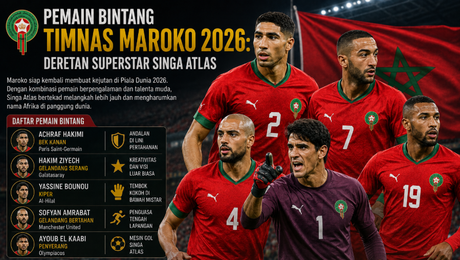 Pemain Bintang Timnas Maroko 2026 Deretan Superstar Singa Atlas