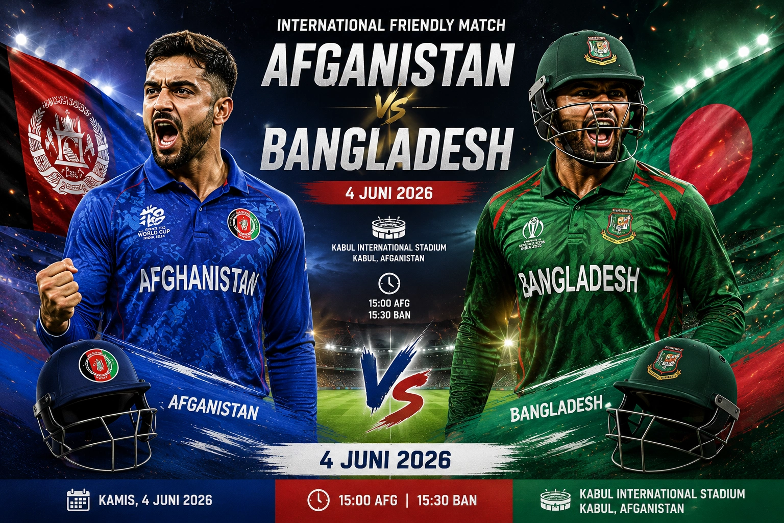Prediksi Afganistan VS Bangladesh 4 Juni 2026: Head to Head, Statistik, dan Prediksi Skor