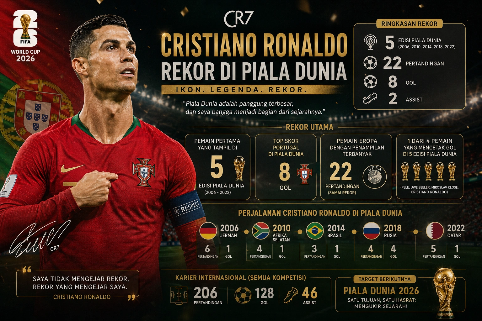 Rekor Piala Dunia: Gol, Juara, Penalti, dan Statistik Sepanjang Sejarah
