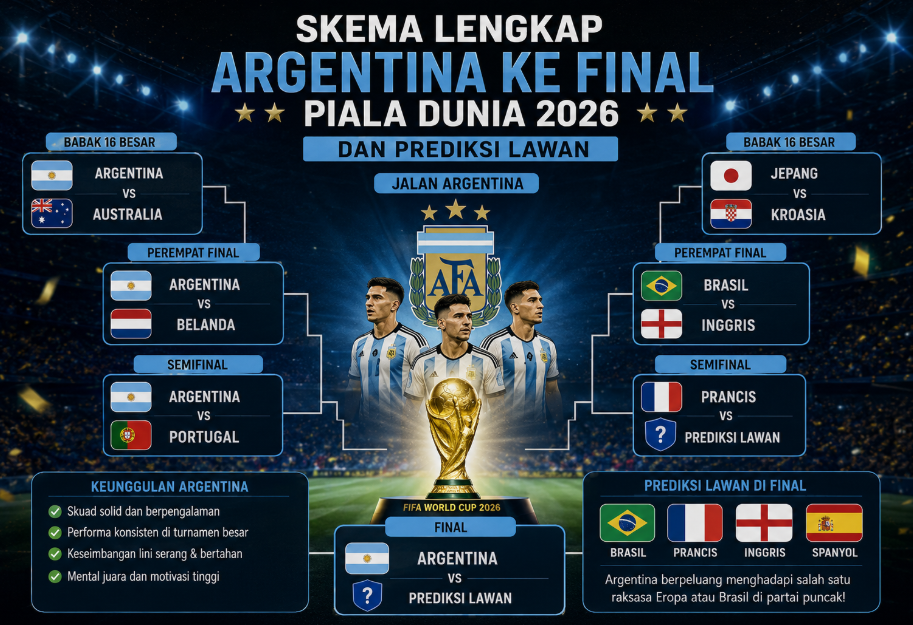 Skema Lengkap Argentina ke Final Piala Dunia 2026 dan Prediksi Lawan 8 Skema Lengkap Argentina ke Final Piala Dunia 2026 dan Prediksi Lawan