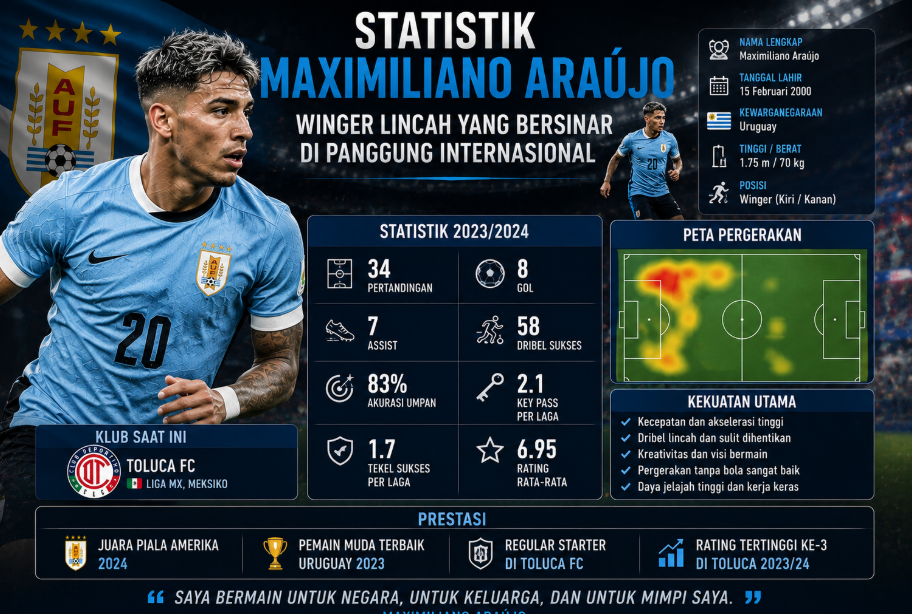 Statistik Maximiliano Araújo: Winger Lincah