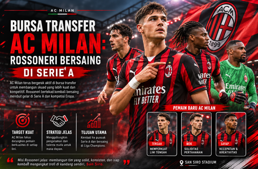 Bursa Transfer AC Milan: Rossoneri Bersaing di Serie A