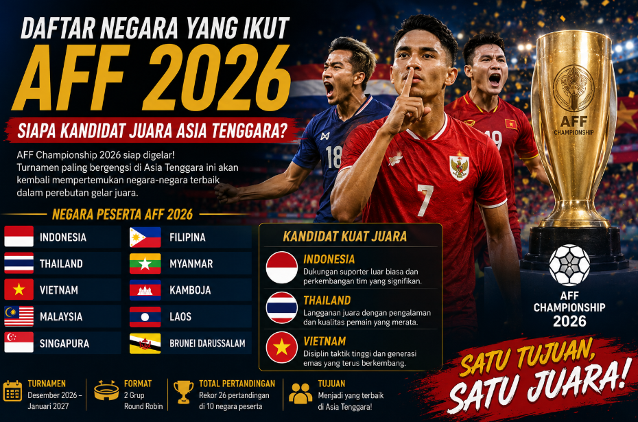 Daftar Negara yang Ikut AFF 2026, Siapa Kandidat Juara Asia Tenggara?