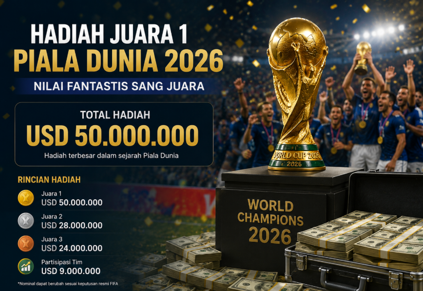 Hadiah Juara 1 Piala Dunia 2026, Nilai Fantastis Sang Juara 8 Hadiah Juara 1 Piala Dunia 2026, Nilai Fantastis Sang Juara