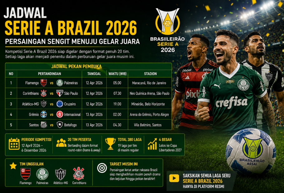 Jadwal Serie A Brazil 2026: Persaingan Sengit Menuju Gelar Juara
