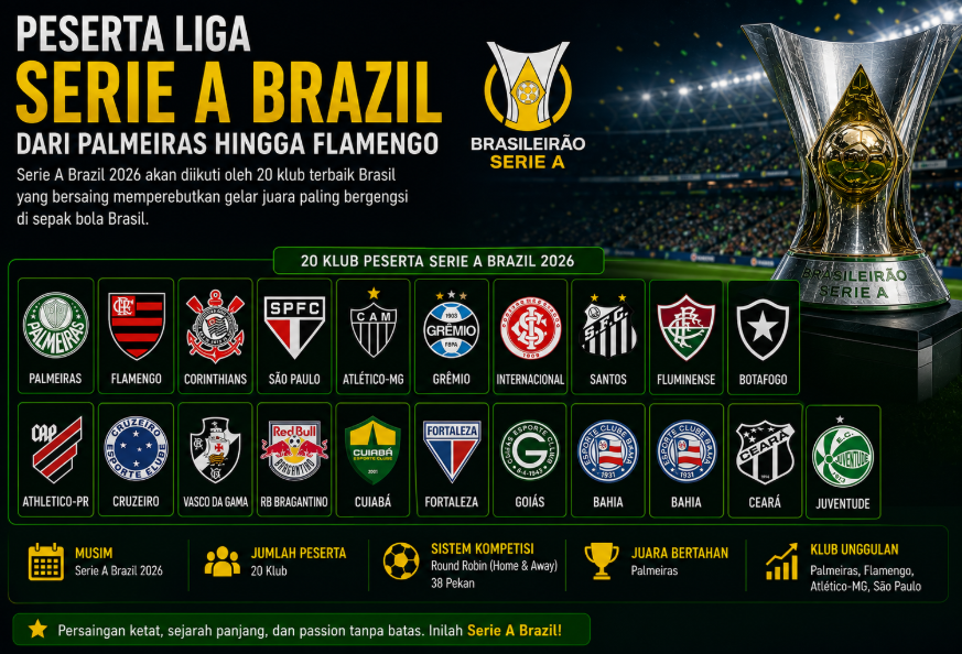 Peserta Liga Serie A Brazil: Dari Palmeiras hingga Flamengo