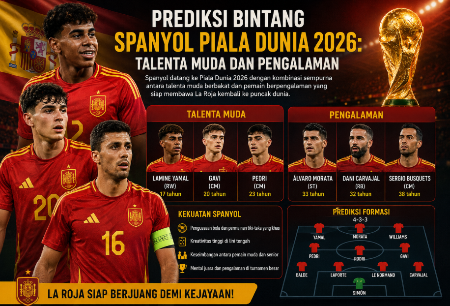 Prediksi Bintang Spanyol Piala Dunia 2026: Talenta Muda dan Pengalaman 6 Prediksi Bintang Spanyol Piala Dunia 2026: Talenta Muda dan Pengalaman