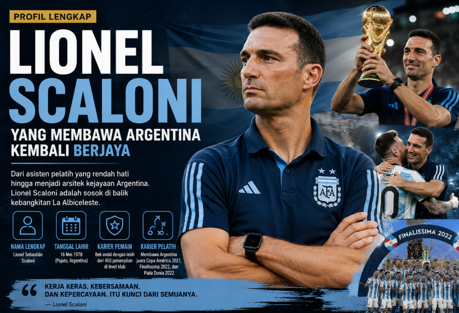 Profil Lengkap Lionel Scaloni: Yang Membawa Argentina Kembali Berjaya 1 Profil Lengkap Lionel Scaloni: Yang Membawa Argentina Kembali Berjaya