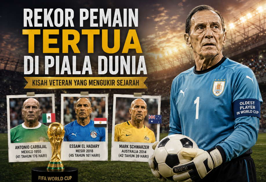 Rekor Pemain Tertua di Piala Dunia: Kisah Veteran yang Mengukir Sejarah 3 Rekor Pemain Tertua di Piala Dunia: Kisah Veteran yang Mengukir Sejarah