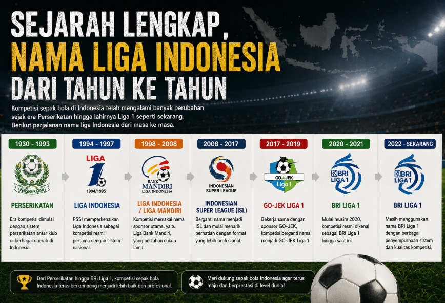 Sejarah Lengkap, Nama Liga Indonesia dari Tahun ke Tahun 7 Sejarah Lengkap, Nama Liga Indonesia dari Tahun ke Tahun