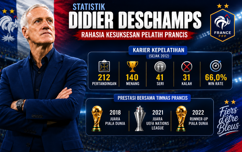 Statistik Didier Deschamps Juru Taktik Juara Dunia Prancis 2 Statistik Didier Deschamps Juru Taktik Juara Dunia Prancis