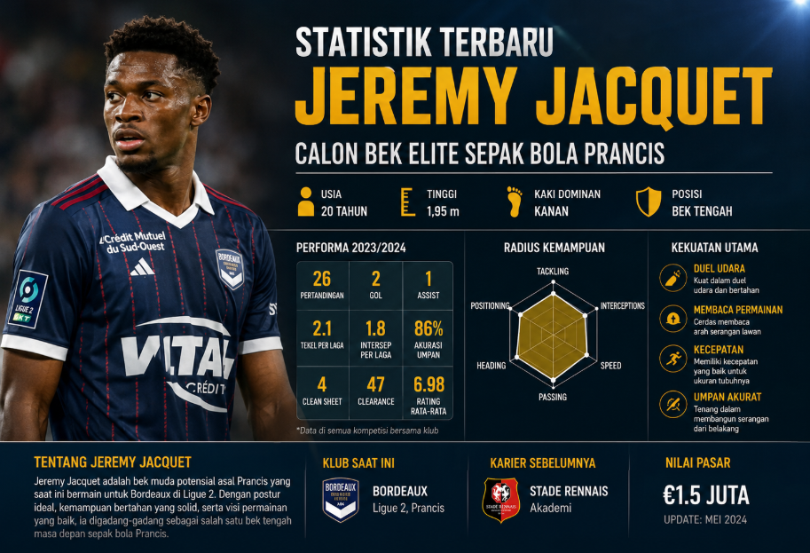 Statistik Jeremy Jacquet Terbaru: Calon Bek Elite Sepak Bola Prancis 2 Statistik Jeremy Jacquet Terbaru: Calon Bek Elite Sepak Bola Prancis