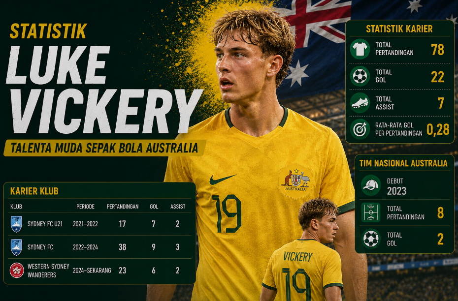 Statistik Luke Vickery Talenta Muda Sepak Bola Australia