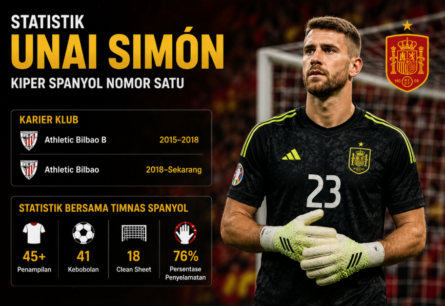 Statistik Unai Simón Kiper Spanyol Nomor Satu