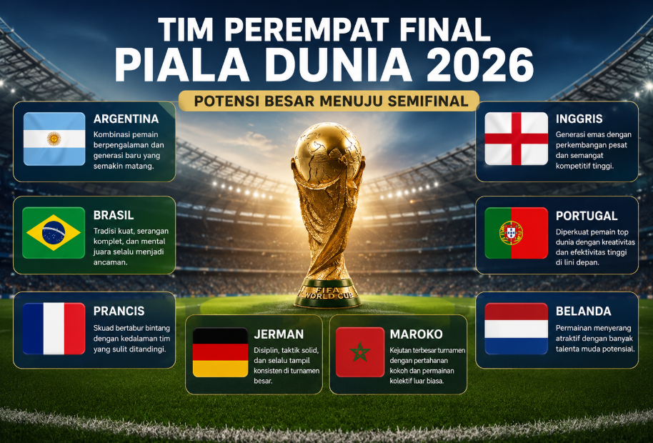 Tim Perempat Final Piala Dunia 2026: Duel Sengit Menuju Empat Besar 5 Tim Perempat Final Piala Dunia 2026: Duel Sengit Menuju Empat Besar